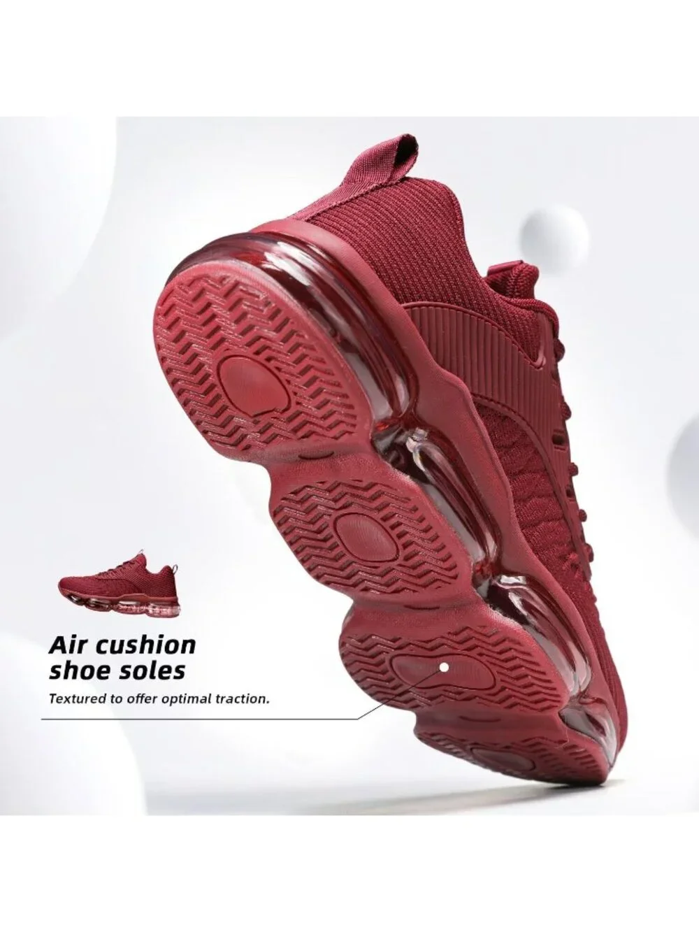 🆕Women's Dark Red Walking Running Shoes Air Cushion Breathable Sneakers